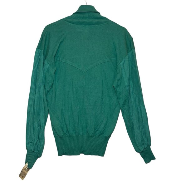 Vintage Marc D’alcy Sweater 80s Women’s Embroidery Embellished Size Small Green - Picture 2 of 12
